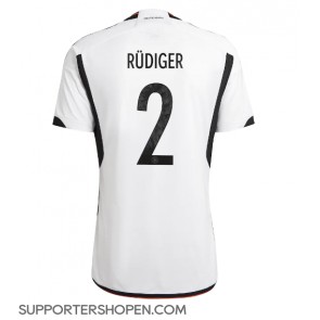 Tyskland Antonio Rudiger #2 Hemma Matchtröja VM 2022 Kortärmad